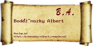 Bodánszky Albert névjegykártya