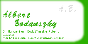 albert bodanszky business card